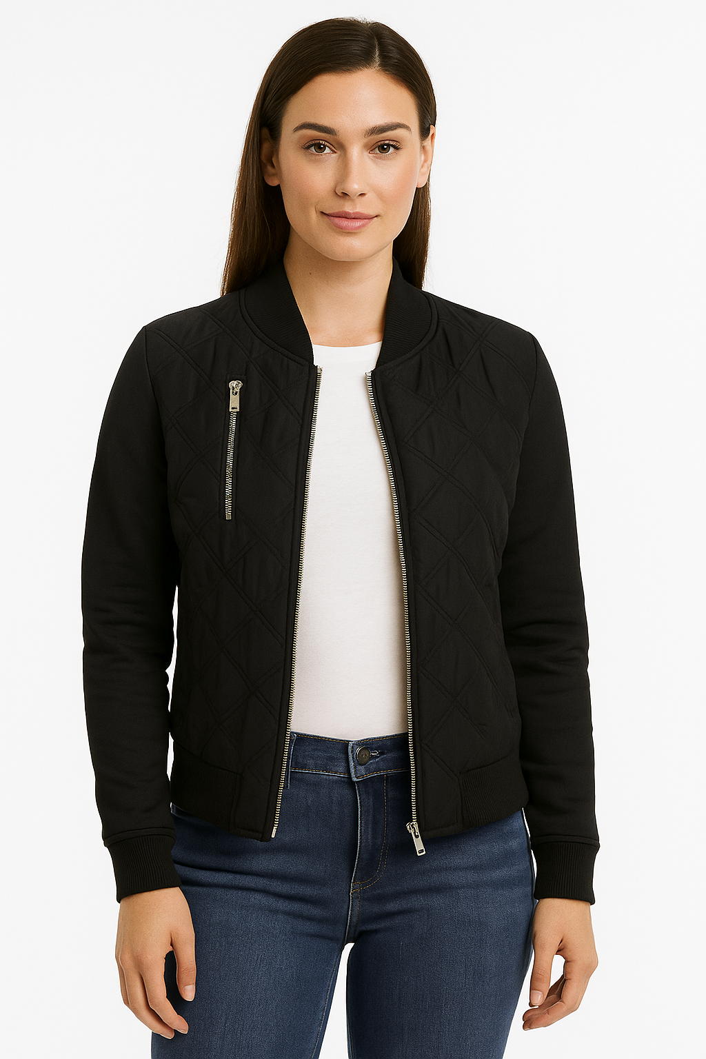 modern quilted jacket